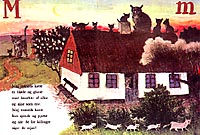 Illustration fra Halfdans ABC. . Copyright: Illustration Ib Spang Olsen.